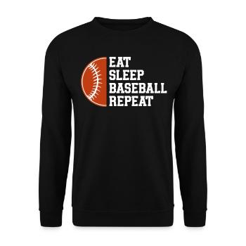 Baseball Sport Baseballspieler Pitcher Catcher USA - Unisex Pullover - Schwarz - Vorne - Alina (178cm) & Michal (187cm)