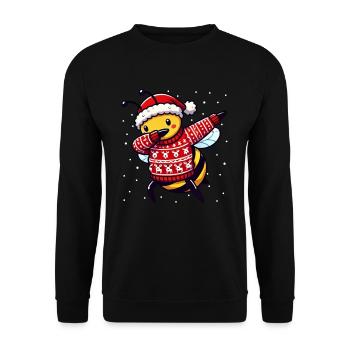 Christmas Bee Beekeeper Bee Ugly Christmas - Unisex Sweatshirt - black - Front - Alina (178cm) & Michal (187cm)