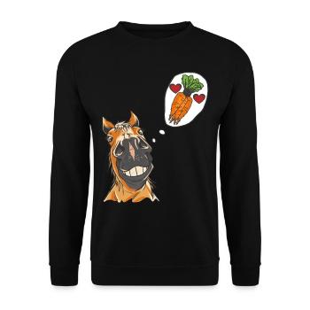 Horse Head Horse Horse Horse Horse Stallion - Unisex Sweatshirt - black - Front - Alina (178cm) & Michal (187cm)
