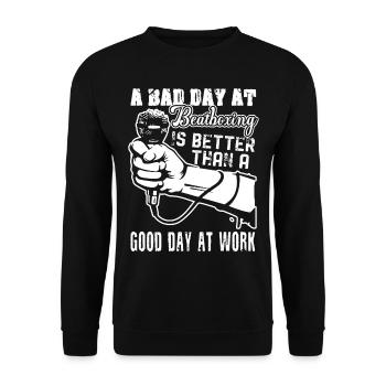 A Bad Day At Beatboxing Is Better - Unisex Sweatshirt - black - Front - Alina (178cm) & Michal (187cm)