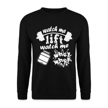 Gym Watch Me Lift - Unisex Sweatshirt - black - Front - Alina (178cm) & Michal (187cm)