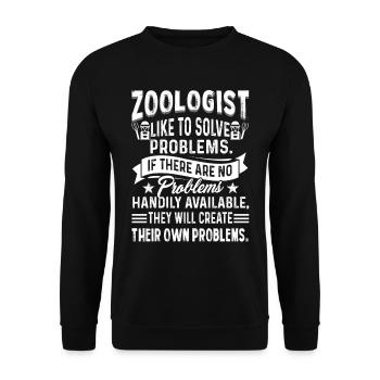 Zoologist Like To Solve Problems - Unisex Sweatshirt - black - Front - Alina (178cm) & Michal (187cm)