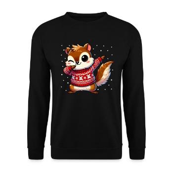 Christmas Chipmunk Lover Funny Chipmunk Ugly - Unisex Sweatshirt - black - Front - Alina (178cm) & Michal (187cm)
