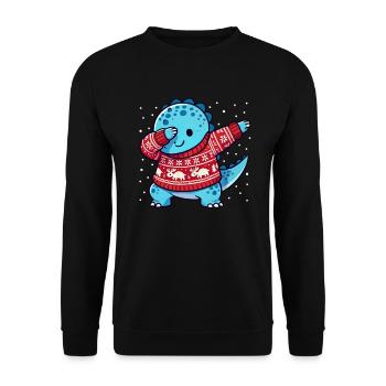 Noël Dino Dinosaure Moche Noël - Sweat-shirt Unisexe - noir - Devant - Alina (178cm) & Michal (187cm)