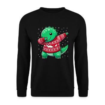 Noël Dino Dinosaure Moche Noël - Sweat-shirt Unisexe - noir - Devant - Alina (178cm) & Michal (187cm)