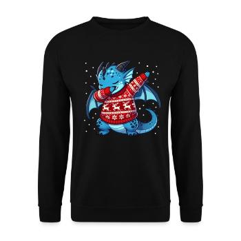Christmas Dragon Lover Dragon Ugly - Unisex Sweatshirt - black - Front - Alina (178cm) & Michal (187cm)