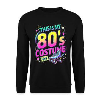 80s Outfit Party 80's Theme Party 1980's - Unisex Sweatshirt - black - Front - Alina (178cm) & Michal (187cm)