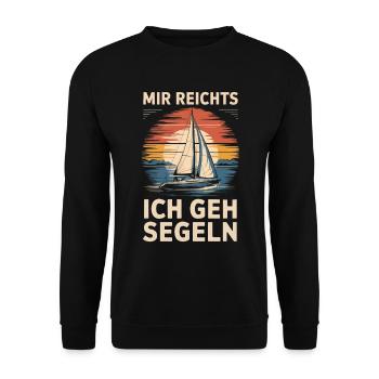 I've had enough I'm going sailing retro sailboat sailor - Unisex Sweatshirt - black - Front - Alina (178cm) & Michal (187cm)