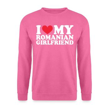 Roumaine Petite amie Petite amie Relation Couple Amour - Sweat-shirt Unisexe - rose - Devant