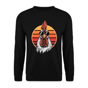 Coq drôle avec lunettes de soleil poulet Proud Rooster - Sweat-shirt Unisexe - noir - Devant - Alina (178cm) & Michal (187cm)