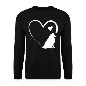 Rough Collie Lover Rough Collie Heart - Unisex Sweatshirt - black - Front - Alina (178cm) & Michal (187cm)
