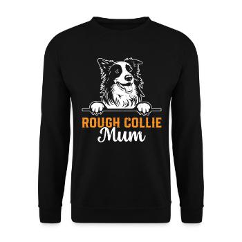 Rough Collie Amoureux des chiens Maman Rough Collie Maman - Sweat-shirt Unisexe - noir - Devant - Alina (178cm) & Michal (187cm)
