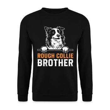 Rough Collie Dog Lover Brother Rough Collie Brothe - Unisex Sweatshirt - black - Front - Alina (178cm) & Michal (187cm)