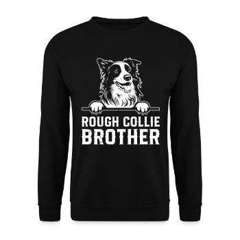 Rough Collie Brother Rough Collie Dog Lover - Unisex Sweatshirt - black - Front - Alina (178cm) & Michal (187cm)