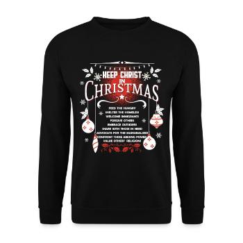 Christmas Keep Christ In Christmas - Unisex Sweatshirt - black - Front - Alina (178cm) & Michal (187cm)