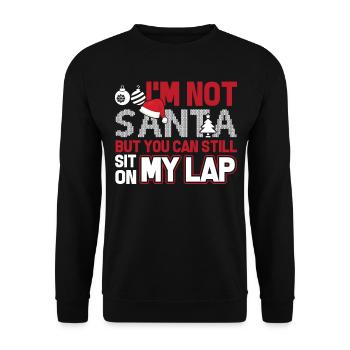 Christmas I'm Not Santa But You Can Sit On My Lap - Unisex Sweatshirt - black - Front - Alina (178cm) & Michal (187cm)