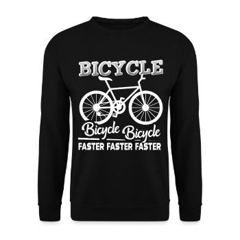 Bicycle Faster Faster Faster - Unisex Sweatshirt - black - Front - Alina (178cm) & Michal (187cm)