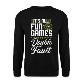 Funny Tennis Player Racket It's - Unisex Pullover - Schwarz - Vorne - Alina (178cm) & Michal (187cm)