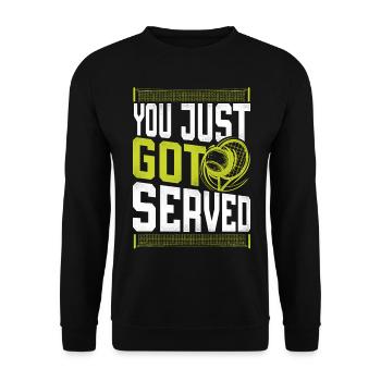 Funny Tennis Player Racket You - Unisex Sweatshirt - black - Front - Alina (178cm) & Michal (187cm)