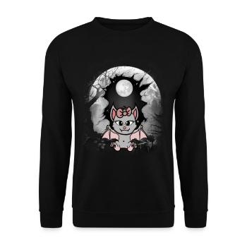 Halloween Bat Bats Kids Child - Unisex Sweatshirt - black - Front - Alina (178cm) & Michal (187cm)