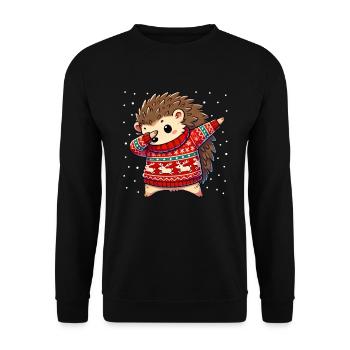 Weihnachten Igel Hässlich Weihnachten - Unisex Pullover - Schwarz - Vorne - Alina (178cm) & Michal (187cm)