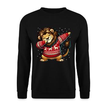 Noël Lion Noël laid - Sweat-shirt Unisexe - noir - Devant - Alina (178cm) & Michal (187cm)