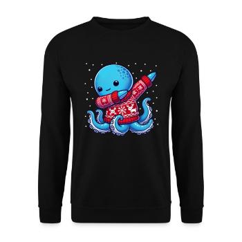 Weihnachten Pieuvre Moche Noël - Sweat-shirt Unisexe - noir - Devant - Alina (178cm) & Michal (187cm)