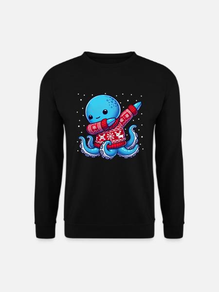 Weihnachten Octopus Ugly Christmas - Unisex Pullover - Schwarz