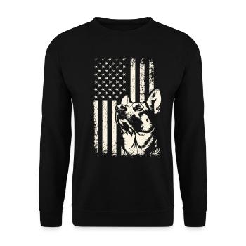 Journée des anciens combattants Berger allemand USA Pride - Sweat-shirt Unisexe - noir - Devant - Alina (178cm) & Michal (187cm)