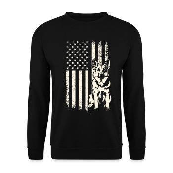Berger Allemand USA 4 juillet et Journée des anciens combattants - Sweat-shirt Unisexe - noir - Devant - Alina (178cm) & Michal (187cm)