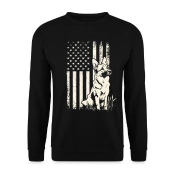 Jour de l’indépendance Drapeau du berger allemand Journée des anciens combattants - Sweat-shirt Unisexe - noir - Devant - Alina (178cm) & Michal (187cm)