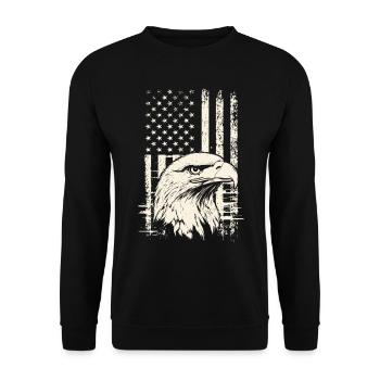 USA Patriot Weißkopfseeadler 4. Juli Veterans Day - Unisex Pullover - Schwarz - Vorne - Alina (178cm) & Michal (187cm)