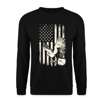 Fliegender Weißkopfseeadler USA Stolz – 4. Juli - Unisex Pullover - Schwarz - Vorne - Alina (178cm) & Michal (187cm)