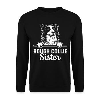 Rough Collie Sister Rough Collie Dog Lover - Unisex Sweatshirt - black - Front - Alina (178cm) & Michal (187cm)