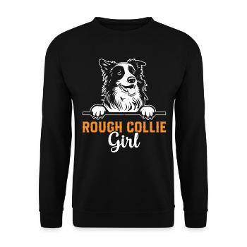 Rough Collie Dog Lover - Rough Collie Girl - Unisex Sweatshirt - black - Front - Alina (178cm) & Michal (187cm)