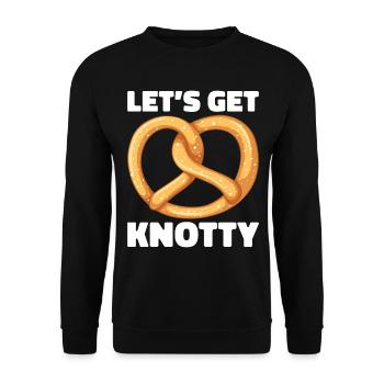 Bretzel Brezeln Bäcker Backwaren - Unisex Pullover - Schwarz - Vorne - Alina (178cm) & Michal (187cm)