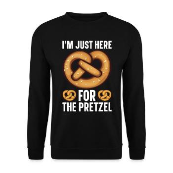 Bretzel Brezeln Bäcker Backwaren - Unisex Pullover - Schwarz - Vorne - Alina (178cm) & Michal (187cm)