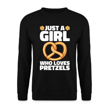 Bretzel Brezeln Bäcker Backwaren - Unisex Pullover - Schwarz - Vorne - Alina (178cm) & Michal (187cm)