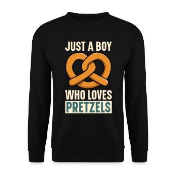 Bretzel Brezeln Bäcker Backwaren - Unisex Pullover - Schwarz - Vorne - Alina (178cm) & Michal (187cm)