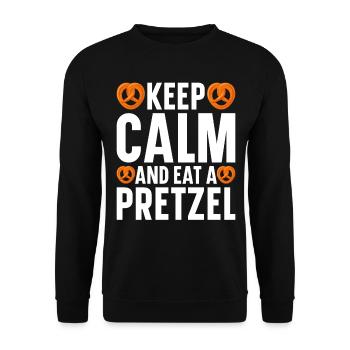 Bretzel Brezeln Bäcker Backwaren - Unisex Pullover - Schwarz - Vorne - Alina (178cm) & Michal (187cm)