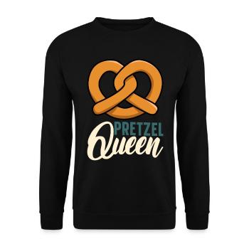 Bretzel Brezeln Bäcker Backwaren - Unisex Pullover - Schwarz - Vorne - Alina (178cm) & Michal (187cm)