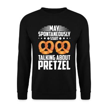 Bretzel Brezeln Bäcker Backwaren - Unisex Pullover - Schwarz - Vorne - Alina (178cm) & Michal (187cm)