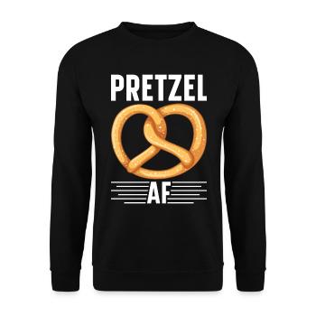 Bretzel Brezeln Bäcker Backwaren - Unisex Pullover - Schwarz - Vorne - Alina (178cm) & Michal (187cm)