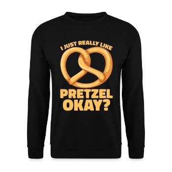 Bretzel Brezeln Bäcker Backwaren - Unisex Pullover - Schwarz - Vorne - Alina (178cm) & Michal (187cm)