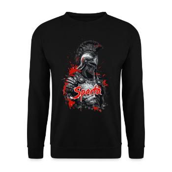 Spartan soldier in splatter look - Unisex Sweatshirt - black - Front - Alina (178cm) & Michal (187cm)