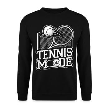 Drôle de joueur de tennis Raquette Tennis - Sweat-shirt Unisexe - noir - Devant - Alina (178cm) & Michal (187cm)