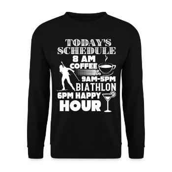 Biathlon Today's Schedule - Unisex Sweatshirt - black - Front - Alina (178cm) & Michal (187cm)
