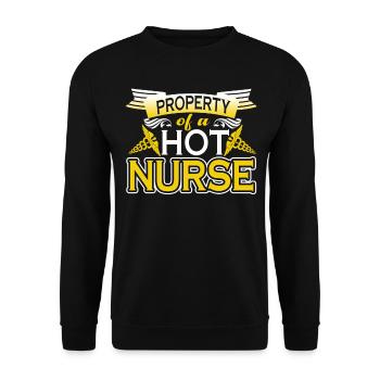 Property Of A Hot Nurse - Unisex Sweatshirt - black - Front - Alina (178cm) & Michal (187cm)