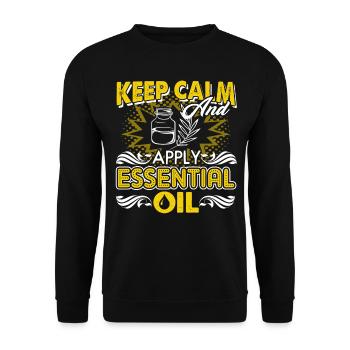 Keep Calm And Apply Essential Oil - Unisex Sweatshirt - black - Front - Alina (178cm) & Michal (187cm)