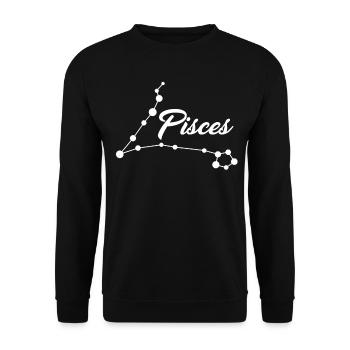 Funny Pisces Sign Of Zodiac Horoscope - Unisex Sweatshirt - black - Front - Alina (178cm) & Michal (187cm)